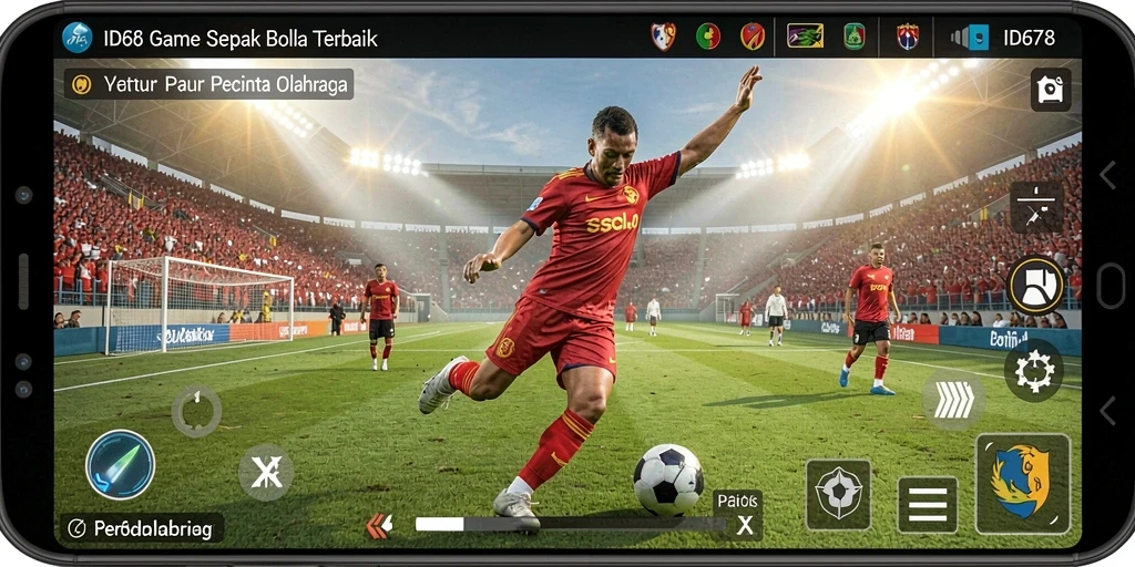 Tampilan gameplay <strong>ID678</strong> yang menarik dan mendebarkan di lapangan sepak bola.