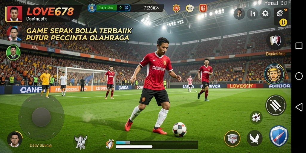 Tampilan gameplay menarik di LOVE678 sepak bola.