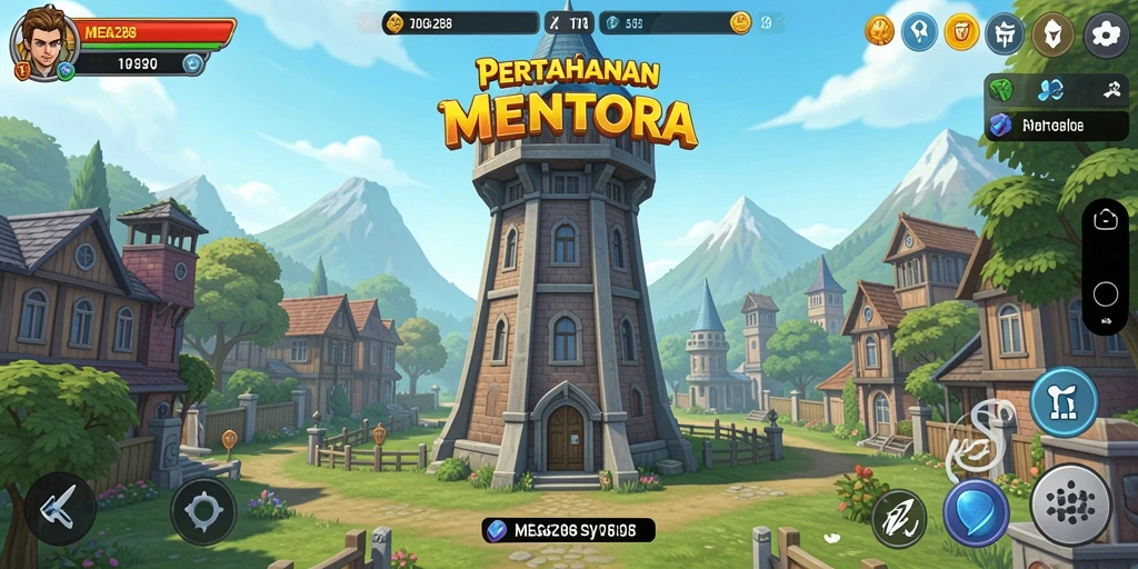 Tampilan gameplay seru dari MEGA288 dalam aksi Tower Defense.