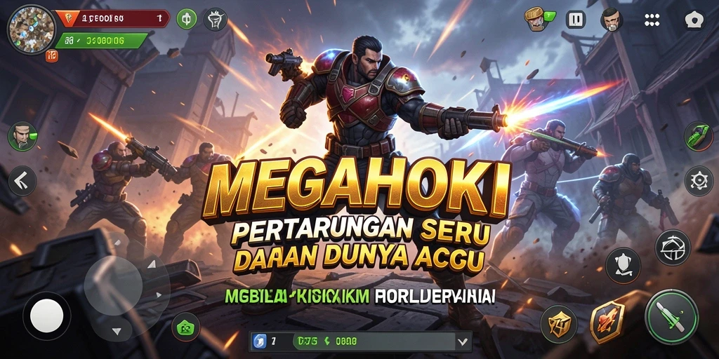 Screenshot gameplay MEGAHOKI menampilkan pertarungan intens dan grafis memukau.