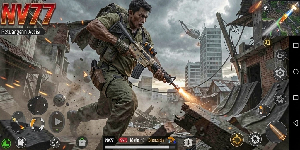 Tampilan gameplay seru dan mendebarkan dari NV77.
