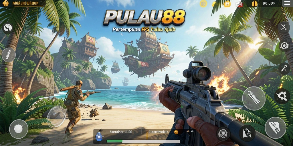 Gameplay seru PULAU88 di pulau penuh aksi.