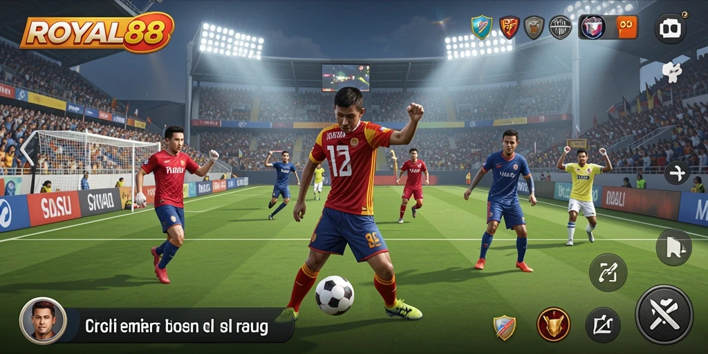 Tampilan gameplay menegangkan dalam ROYAL88 dengan aksi olahraga yang seru.