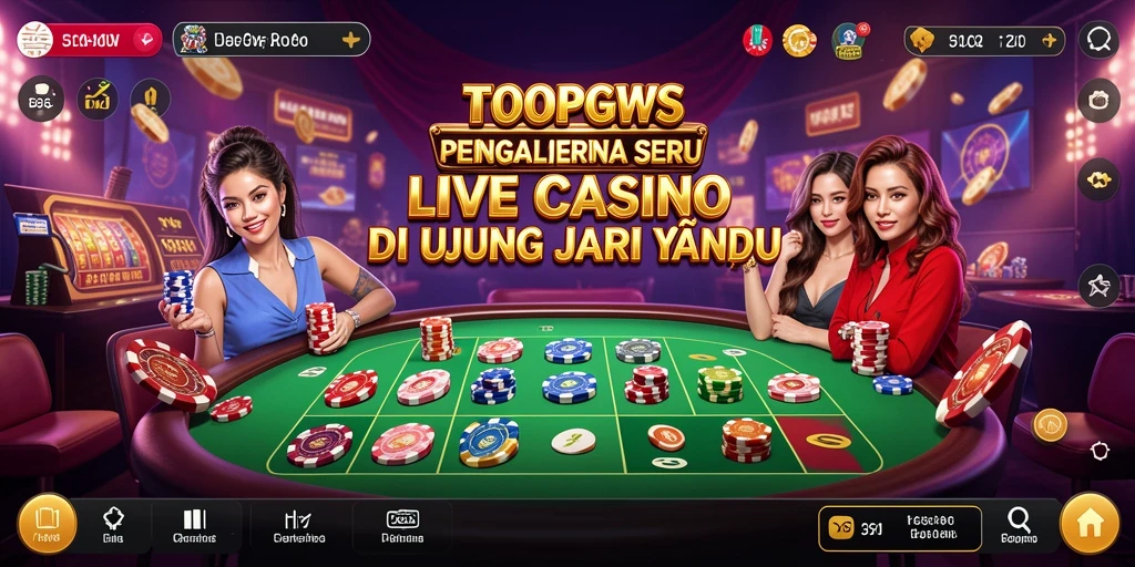 Tampilan gameplay Live Casino yang menegangkan di TOOPGWS.