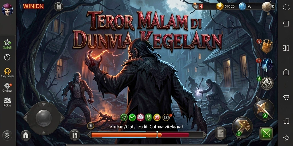 Tampilan gameplay menegangkan dalam dunia penuh teror.
